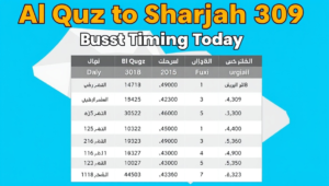 al quoz to sharjah 309 bus timing today